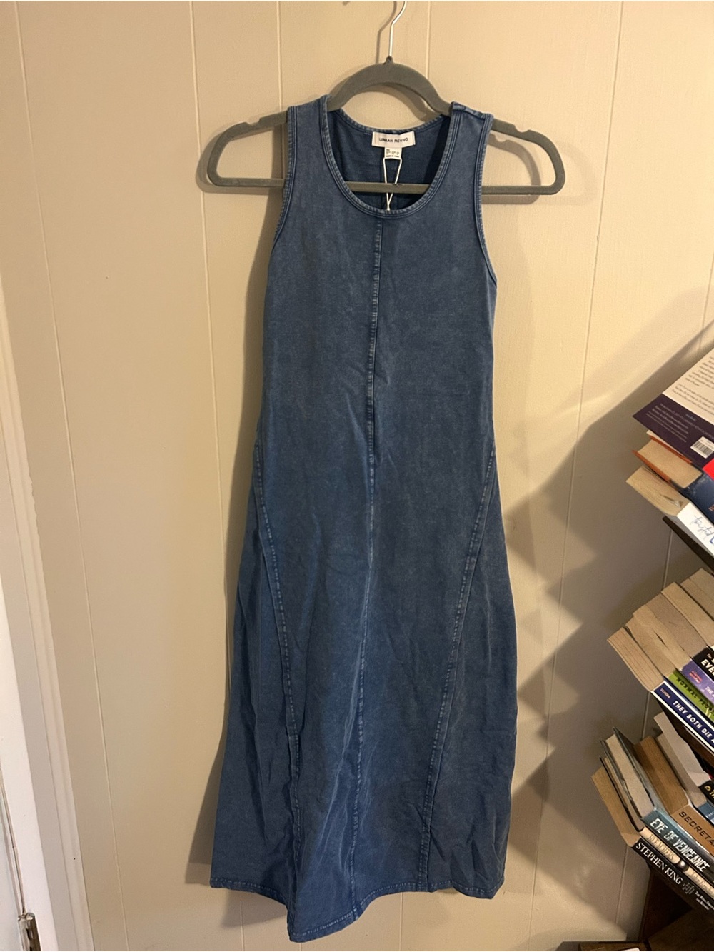 Urban Revivo XS Blue Cotton Maxi Dress